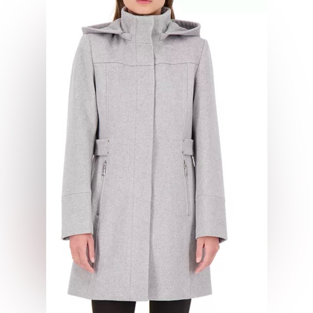👉 Vince Camuto Women’s Gray Wool Blend Hooded Coat Jacket Size XL NWT